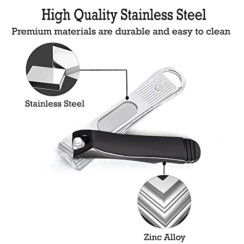 Image of DOCOSS Stainless Steel Nail Cutter Kit For Men and Women Nail Clippers set -Pack Of 2 (Black)