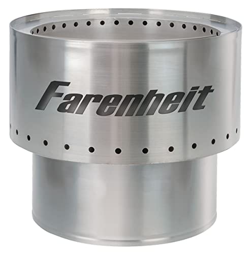 Farenheit Large 17.5 Inch Stainless Steel Fire Pit For Outside Patio Outdoor Backyard Garden Bonfire Stove Use, Wood Pellet Burning Lightweight Portable Smokeless Firepit Useful For Picnics Camping #TOP1