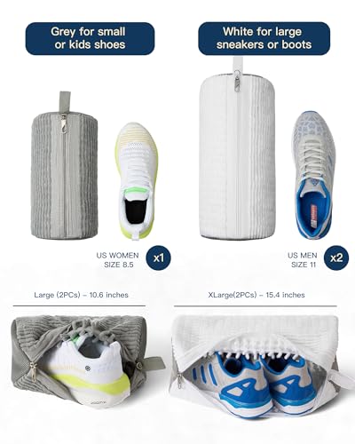 4 PCs Shoe Washing Machine Bag, Upgraded Lock-Zipper Design, 360° Deep Clean for Sneakers, Tennis Shoes and Slippers, Quiet Shoe Laundry Bag for Washer and Dryer (4 PACK) — view 4