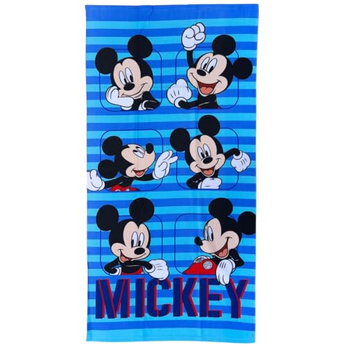 CARTOON Serviette de plage Mickey Disney serviette en microfibre polyester pour enfants 245 gsm taille 70 x 140 cm plage piscine