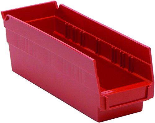 QUANTUM STORAGE SYSTEMS K-QSB101RD-10 10-Pack Plastic Shelf Bin Storage Containers, 11-5/8