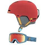 Giro Crue MIPS CP Youth Snow Ski Helmet w/Matching Goggles Tomato Namuk SM (52-55.5cm)