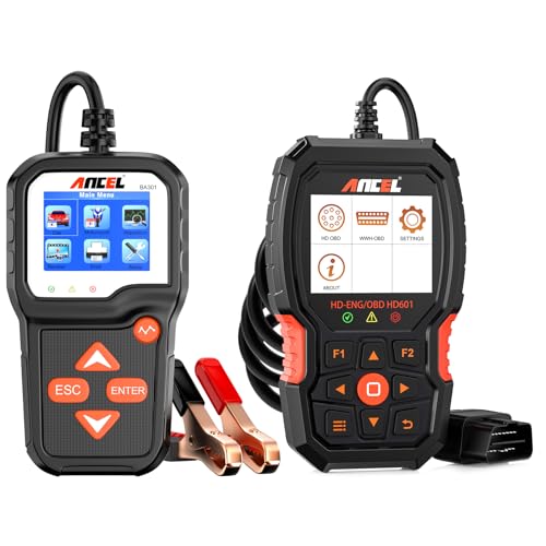 Image of ANCEL HD601 PRO Full System Heavy Duty Truck Scanner with ANCEL BA301 6V 12V Car Battery Load Tester