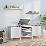 🥳【Spazio】Ampio spazio portaoggetti: Lo spazioso mobile per il giradischi offre un ampio spazio di conservazione per riporre i dischi LP e mantenere in ordine la vostra collezione musicale. Piano robusto: Il piano robusto del mobile porta vinili è ideale per posizionare il vostro giradischi o altri dispositivi elettronici.