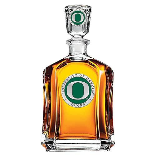 Image of Heritage Pewter Oregon Capitol Decanter | 24 OZ Liquor Pourer | Expertly Crafted Pewter Glass