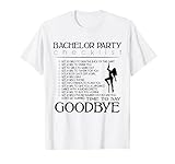 Bachelor Party Checklist Groomsman Funny Wedding Fiance Tee