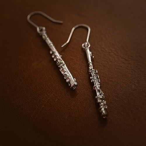 Spinningdaisy Flute Earrings – Silver Plated Music Jewelry for Women – Dainty Gift for Music Teacher, Band Student, or Recital4