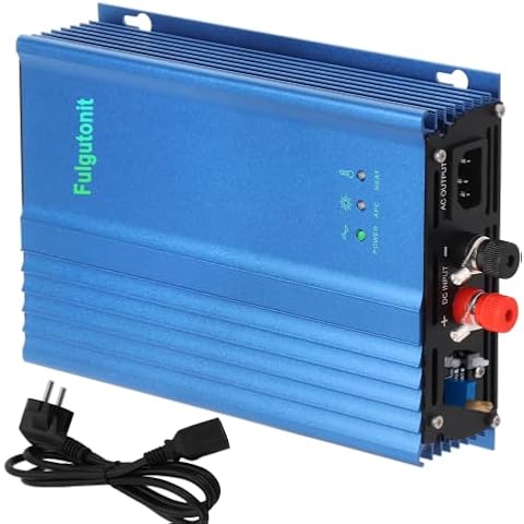 Fulgutonit 500W Netzgekoppelter Solar Wechselrichter,Unterstützt 24V Batteriemodul & Solarpanel-Eingang,DC26V-45V MPPT Reine Sinuswellenausgabe,Regelbare Ausgangsleistung Grid Tie Inverter Cover