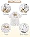 YALLET Toddler Baby Boy Clothes Suit Gentleman Wedding Outfits Formal Dress Shirt+Bowtie+Vest+Boutonniere+Suspender Pants(Z Khaki Print, 9-10 Years)