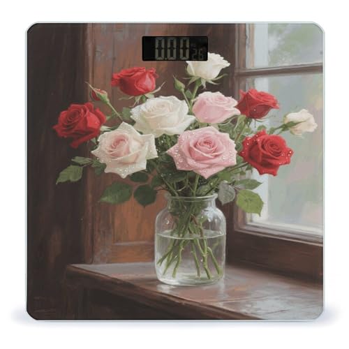Báscula digital de baño con plataforma de vidrio templado miniatura 1