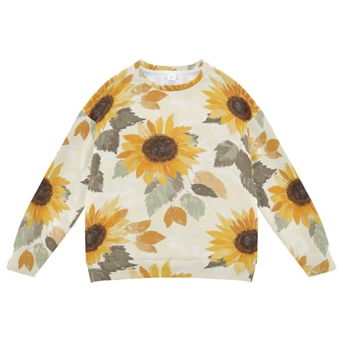 JUNZAN Chic Sunflower Neutral Little Kids Pullover Hoodie Long Sleeve Kids Hoodies Boys Party 4T