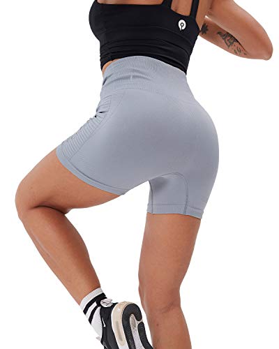 Image of NORMOV Seamless Gym Shorts Womens Workout Shorts,High Waist Spandex Shorts Women Tummy Control