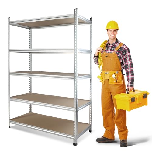 Image of WORKPRO 5-Tier Aluminum Alloy Shelving, 48 inchW x24 inchDx72 inchH, 2750LBS Capacity | Durable Aluminum Alloy, 2750LBS Load Capacity, Adjustable for workshop, garage, 3D printer station