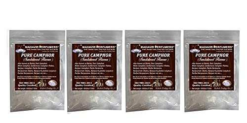 Image of Sandalwood Flavour Desi Camphor-Bhimseni Camphor-IsoBorneol-Pure Camphor- Camphor Flex (edible-pure-pharma grade)(Aqua White) (Sandalwood, Pack of 4)