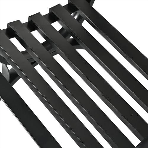 Relaxdays Gartenstuhl, mit Armlehnen, extra breit, Metall, Gartensessel antik, Vintage, HBT: 85,5 x 60 x 56 cm, schwarz