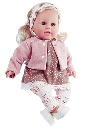 Schildkröt Puppe Susi 45 cm Mal (Blonde Haare, Blaue Schlafaugen, Baby Puppe inkl. Kleidung)
