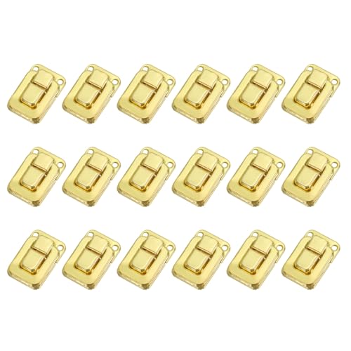 Image of PATIKIL Toggle Catch Lock 1.6 inch x 1.1 inch, 18 Pack Metal Buckle Hasp Lock Latch Clasp for Jewelry Box Wooden Case Decoration, Gold