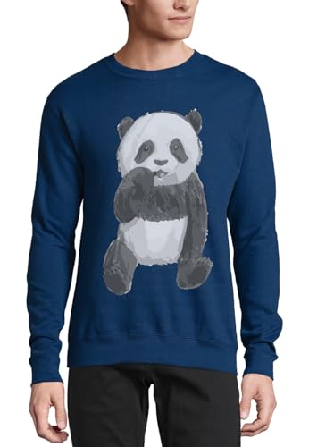 Pull en coton bleu marine panda idéal pour la cour de récréation et l'école