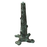 Rome B65 Tree Trunk Sundial Pedestal Base, Cast Iron with Painted Finish, 16-Inch Height