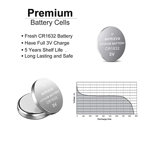 cr1632 pile bouton batterie au lithium 3v cr 1632 8 piles【5 ans garantie】 (1632 8p)