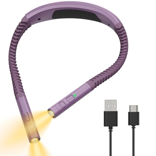 Zivacate Lampe de Lecture de Cou Rechargeable, 3 Températures & 5 Niveaux Réglables, Mains Libres, Minuterie 30/60 Min, Gradation Continue, Bras Flexibles à...