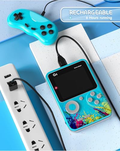 Image of Viart Creation G5 Rechargeable Pocket Video Game for Kids 500 in 1 Retro Game Box 2 Player Console Handheld Game Box with TV Output | Toys for Boys 7-14 Years- (Mix Colour)