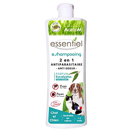 Shampoing antiparasitaire Essential 2 en 1 anti odeur pour chien et chat flacon 250 ml Cover