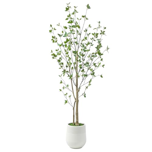Bellacat 6ft Minimalist Artificial Citrus Tree with Large Exquisite Planter, 72in Faux Citrus Tree...