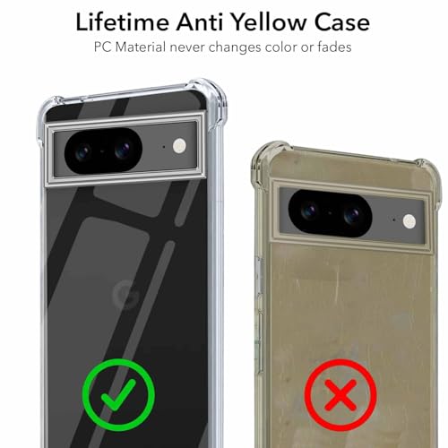 Image of Jkobi Back Cover Case for Google Pixel 8 (Shockproof Crystal Clear Anti Yellow Case | Drop & Camera Protection | Hard Polycarbonate)