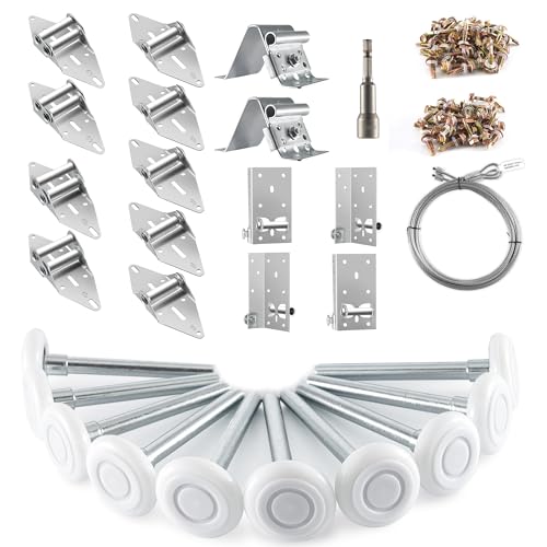XiKe 2 Max Nylon Garage Door Roller Hardware Kit for 8x7 or 9x7 FT Door