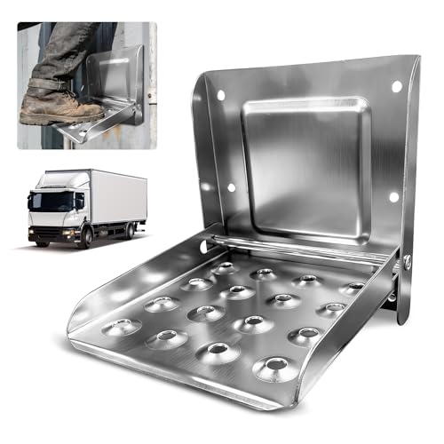 Wangtusry Gradino Pieghevole per Camion, Gradino Camper Pieghevole in Lamiera d'Acciaio Zincato, Accessorio per Camion, Caravan e Rimorchi Assistenza alla Salita e Supporto all'Ascensione