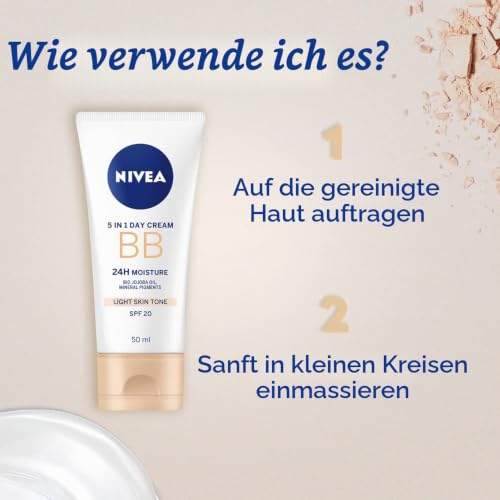 NIVEA Getönte feuchtigkeitsspendende Tagescreme im 4er-Pack (4 x 50 ml), mit Vitamin E angereicherte getönte Feuchtigkeitspflege mit LSF 15… – Ansicht 4