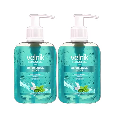 Image of Shower Gel With Refreshing Mint Gentle Cleansing Hydrates Refreshment Skin Body Wash for Women & Men with Skin Conditioners for Radiant Glow & Moisturised - 250ml - Pack Of 2