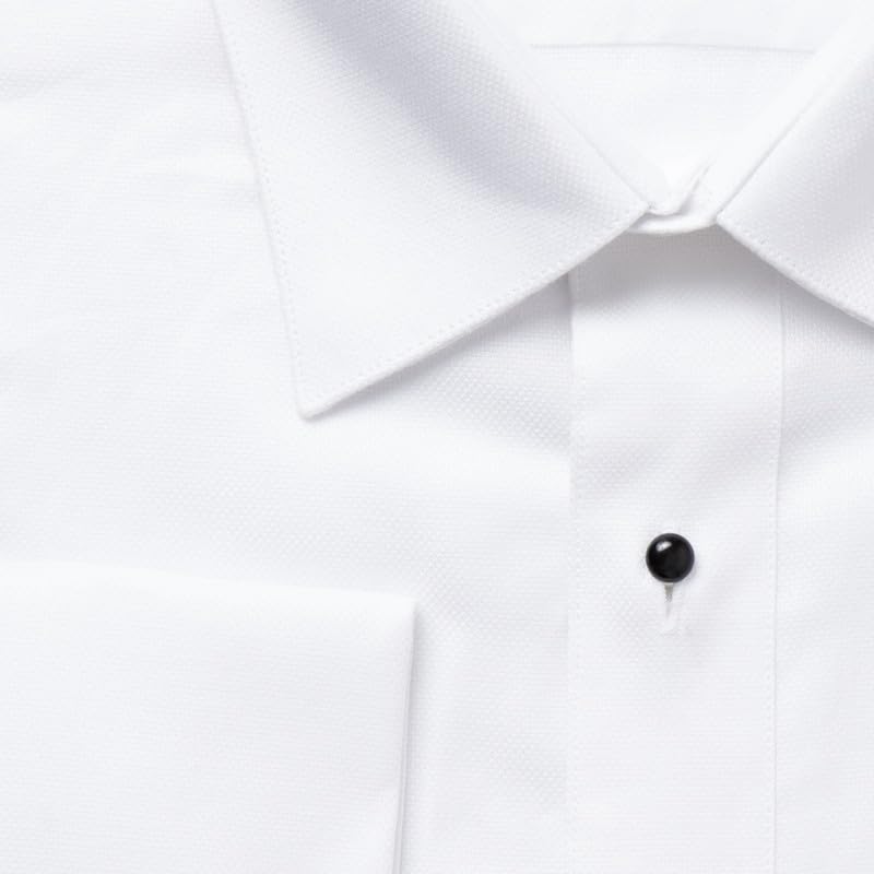 Adam Baker Men's Tuxedo Shirt | French Cuff Laydown Collar Cotton Formal Slim Fit Dress Shirt for Prom Party Wedding3