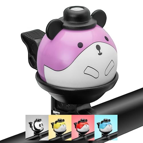 Byking - BYKING Bike Bell Kids, Universal Bike/Scooter/Micro Scooters Plain Handlebar Bell, Kids Bike Accessories | Loud | Waterproof | For Boys & Girls | Bicycle Bell Kids, Childrens Horn (Dusty Rose)