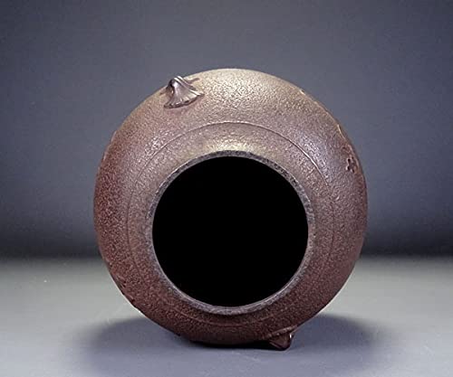 骨董　茶道具　松千鳥地紋　透木釜　樂只斎好　不染書付　忠保　造　共箱　S39MK 骨董 茶道具 松千鳥地紋 透木釜 樂只斎好 不染書付 忠保