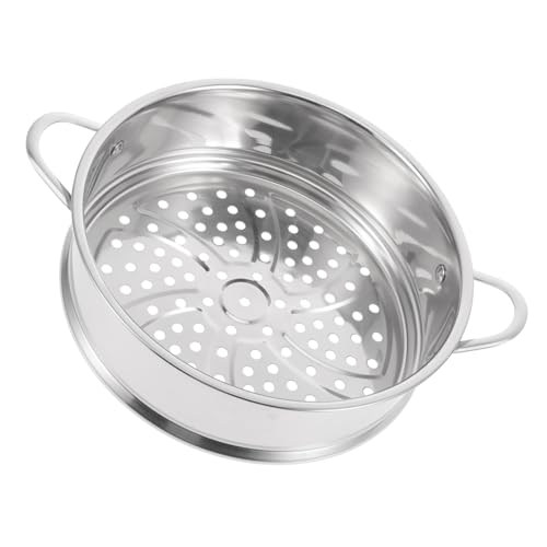 MUELODSIC Cesta Vaporera Acero Inoxidable con Asas Dobles Diseño Compacto para Cocer al Vapor Bollos y Dumplings Cocina y Restaurante