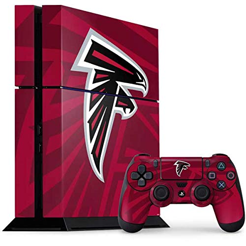 Skinit Decal Gaming Skin Compatible with PS4 Console and Controller Bundle - Officially Licensed NFL Atlanta Falcons Double Vision Design