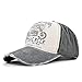 YULOONG Vintage Baseball Cap Washed Denim Trucker Cap Motorcycle Print Pattern Outdoor Sun Hat 100% Cotton for Man Women F