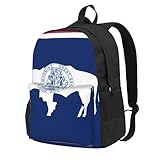 boaihh zaino con bandiera del wyoming, grande capacità, con stampa frontale completa, adatto per viaggi e sport all'aria aperta
