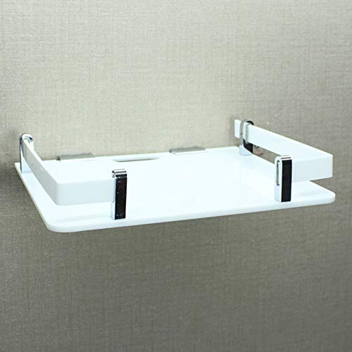 SADGURU TRADERS Florix® Acrylic Sheet TV Setup Box Stand WiFi Router Stand Wall Shelf and Mount Stand (1Pcs-White, Acrylic Patti Setup Box ) (Set up Box Stand)