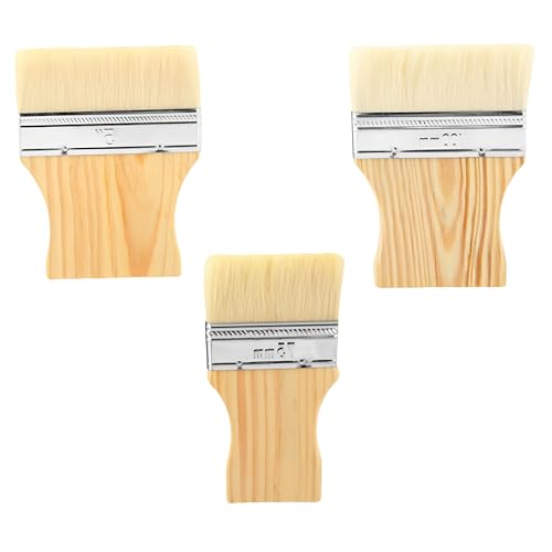 Catálogo de Sets de pinceles y brochas para comprar online. 42 Juego de 3 pinceles de pintura de paleta plana, brocha de pintura grande, pinceles de pintura de 3/4/5 pulgadas, pinceles de lana para pintura plana para arte y pintura creativa