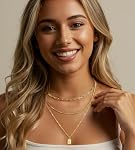 3 Pcs Gold Layered Necklaces for Women, Dainty 14K Gold Plated Choker Paperclip Chain Necklace, Stackable Women's Pendant Necklaces Jewelry Set