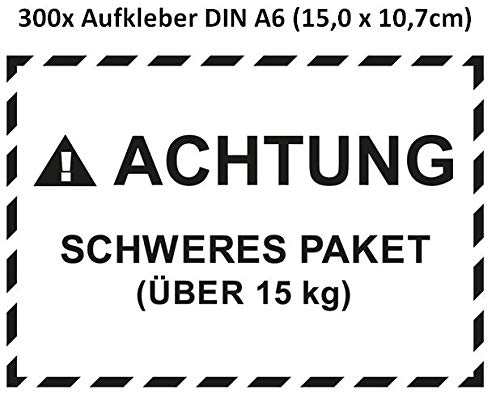 300 Etiketten"Schweres Paket über 15kg" für Amazon FBA Versandrichtlinie Cover
