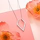 DAOCHONG 925 Sterling Silber Schmuck Offen Rhombus Anhänger Magie Ringhalter Halskette Hochzeit Verlobung Jahrestag Liebesgeschenk für Sie, Frau, Freundin, Verlobte