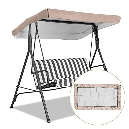 Replacement Canopy for Swing, Outdoor Swing Canopy Replacement Porch Top Cover Seat Furniture 3 Seater Waterproof Top Cover for Patio Swing (191 X 120cm)
