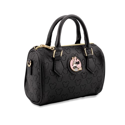Disney Minnie Mouse Mini Purse Crossbody Handbag for Women | Leather Women's Shoulder Handbag Satchel with Embossed Print | Minnie Mouse Accessories for Girls, Boys, Adults, Unisex