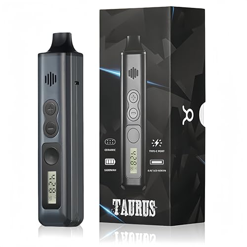 Vaporizzatore Taurus per erbe secche, display OLED e controllo della temperatura, camera di riscaldamento in ceramica, riscaldamento rapido in 40s (grigio)