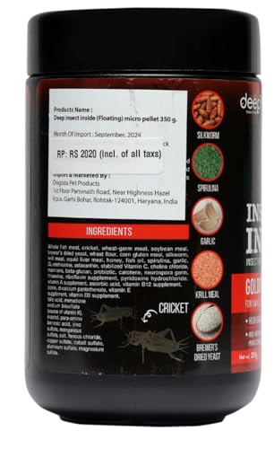 Image of Deep Goldfish Food | 350 g, Micro Floating Pellets | High Growth & Colour Enhancing | Insect (Cricket) Protein Formula