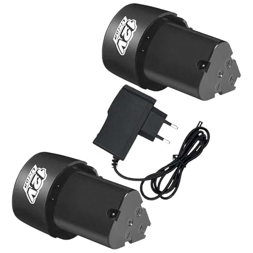 Image of Replacement Battery for 12V Drill /Screwdriver Machine with 12V Charger Adapter (2Pcs Battery, 1Pcs Charger)